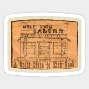 Mule Kick Saloon (Arched) Sticker